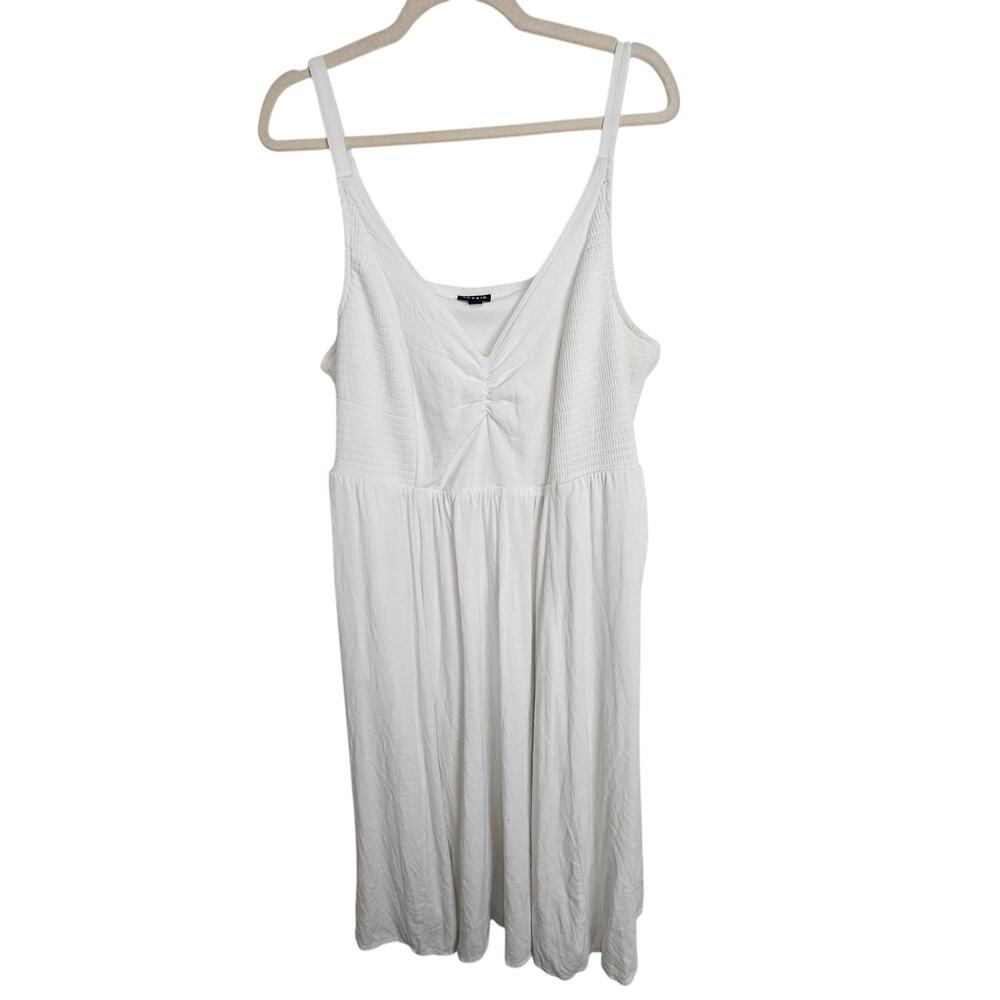 Torrid Dress Midi Dress Lenny Smocked Midi Dress Sleeveless Dress 2X White